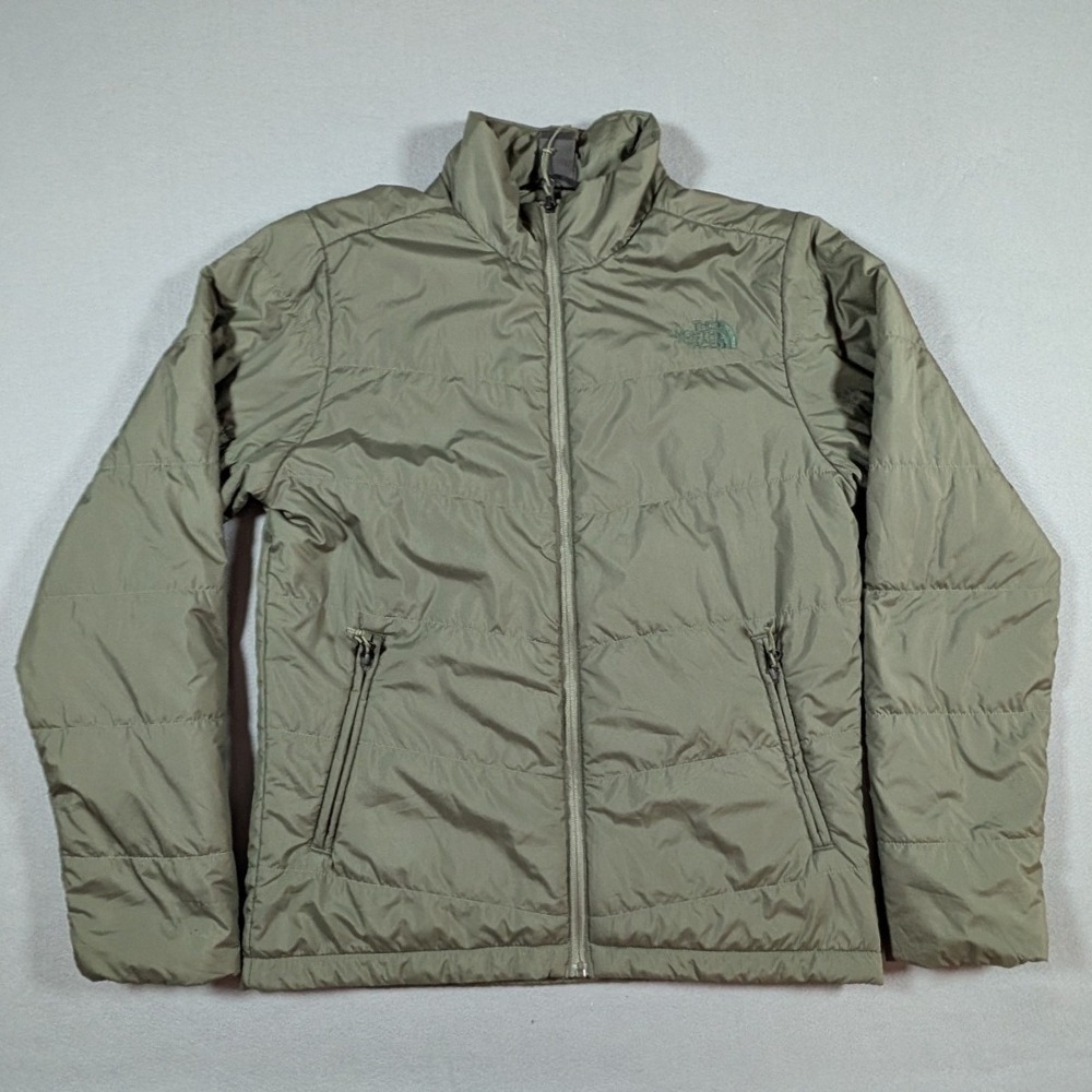 The North Face Puffer Jacket Mens Small Olive Green Insulated Full Zip NF0A5GDC